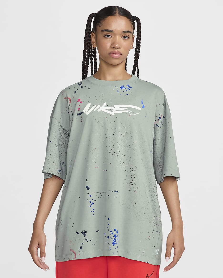 T-shirt à manches courtes oversize Nike Sportswear Breaking pour femme - Base Grey