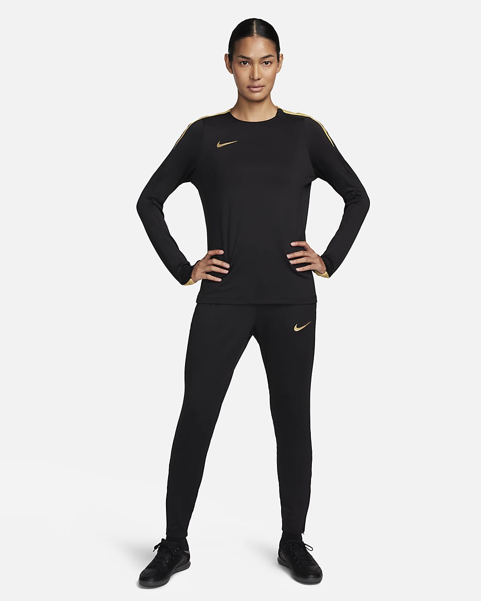 Nike Strike Pantalón de fútbol Dri-FIT - Mujer - Negro/Jersey Gold/Oro metalizado