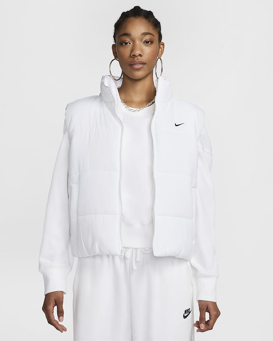 Nike Sportswear Classic Puffer Women's Therma-FIT Loose Gilet - White/Black