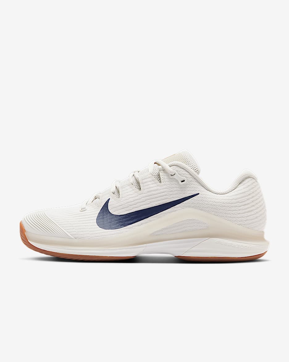 Nike Vapor 12 Men's Hard Court Tennis Shoes - Summit White/Phantom/Gum Medium Brown/Binary Blue