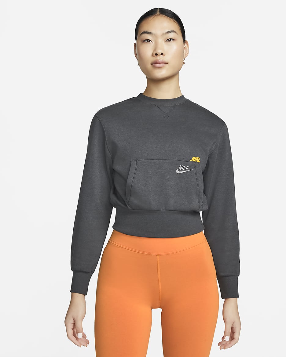 Nike Sportswear Women's Fleece Sweatshirt - Anthracite/Dark Sulphur