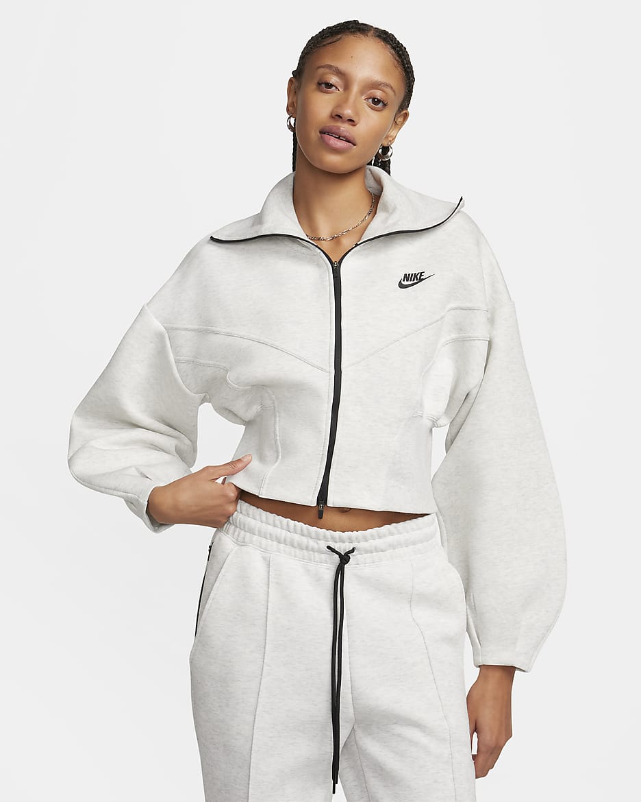 Nike Sportswear Tech Fleece Women's Loose Full-Zip Track Jacket - Light Grey/Heather/Black