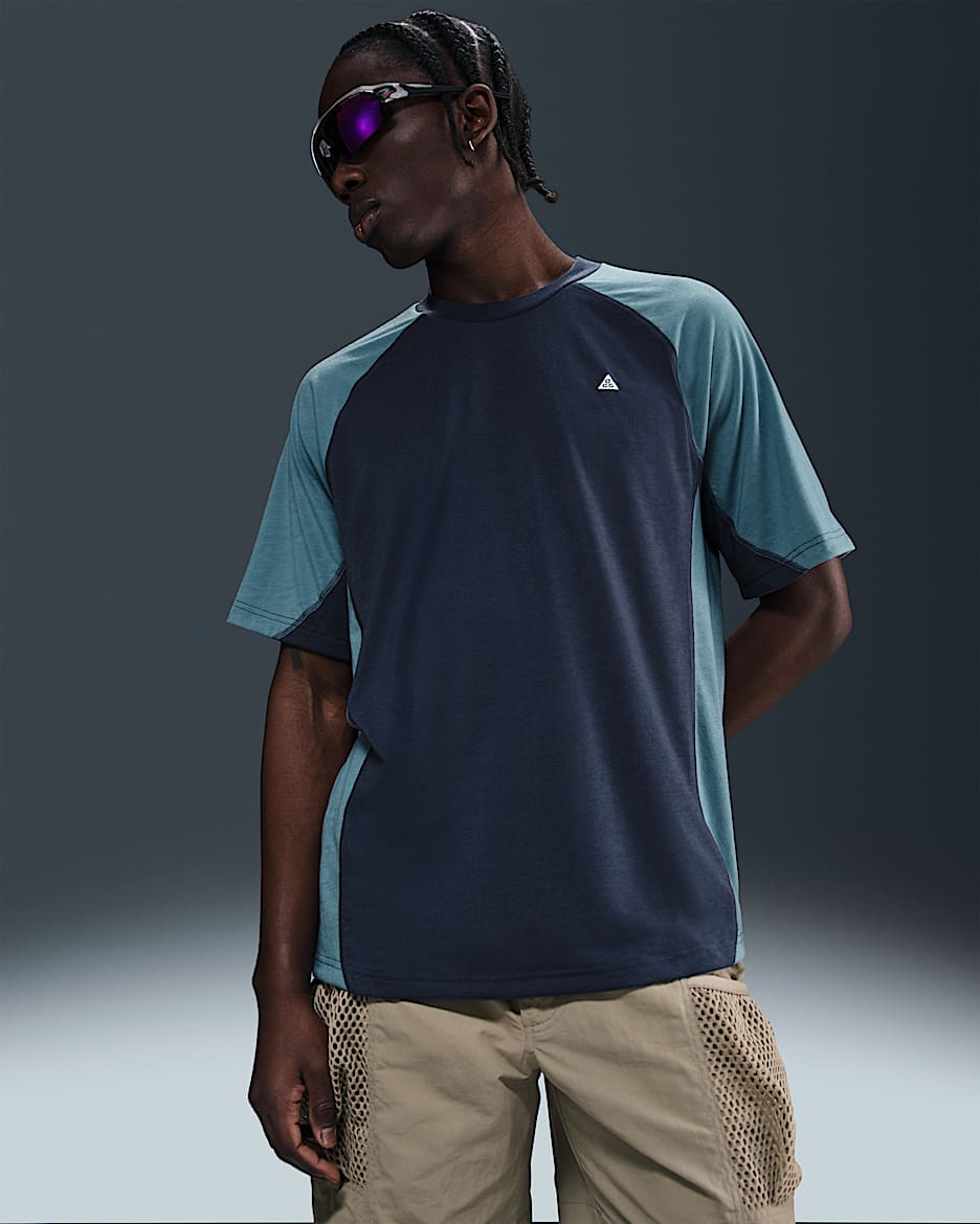 Nike ACG "Goat Rocks" Men's Dri-FIT ADV UV Short-Sleeve Shirt - Thunder Blue/Smokey Blue/Summit White