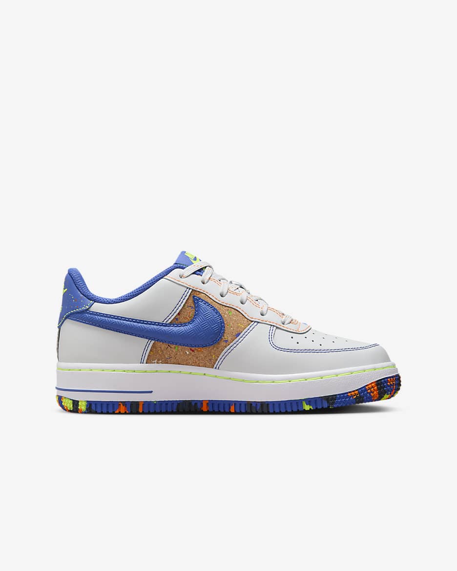 Nike Air Force 1 LV8 Big Kids' Shoes - Photon Dust/Volt/Total Orange/Astronomy Blue