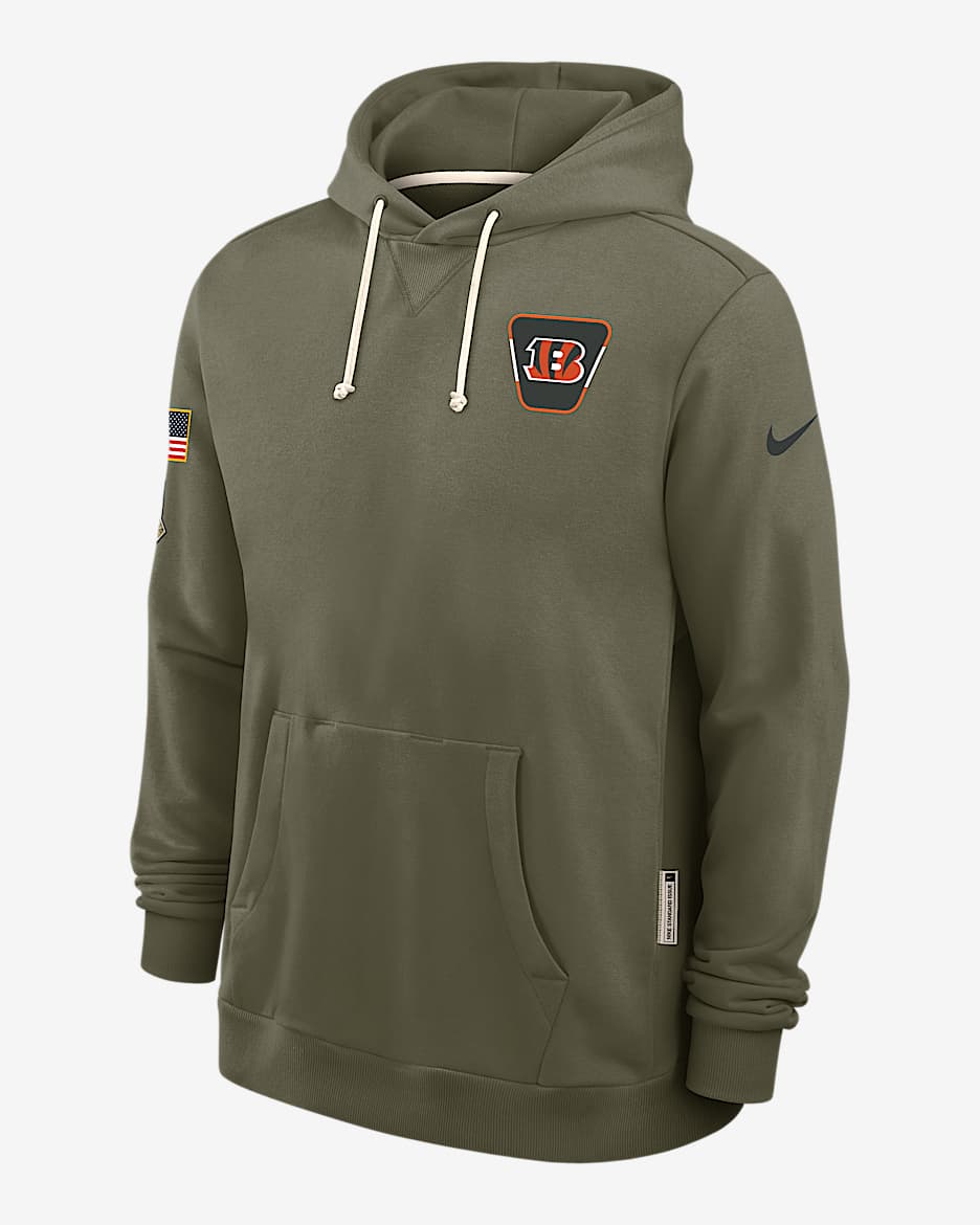 Cincinnati Bengals Salute to Service Sideline Dominant Force Men's Nike Dri-FIT NFL Pullover Hoodie - Olive