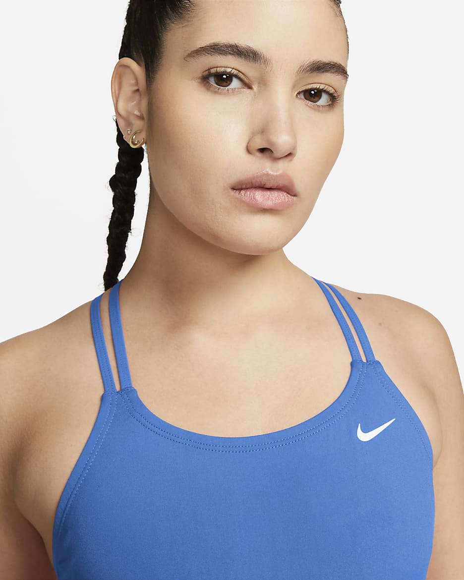 Nike HydraStrong Solid Bañador de una pieza con tirantes cruzados - Mujer - Game Royal/Game Royal/Blanco