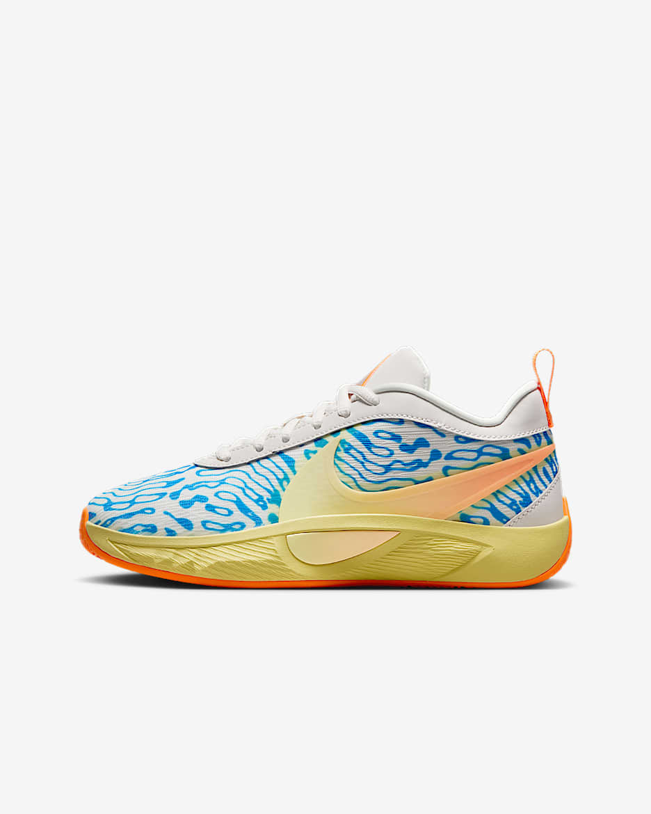 Tenis de básquetbol para niños grandes Giannis Freak 6 SE - Fantasma/Azul foto/Toque de limón claro/Naranja total