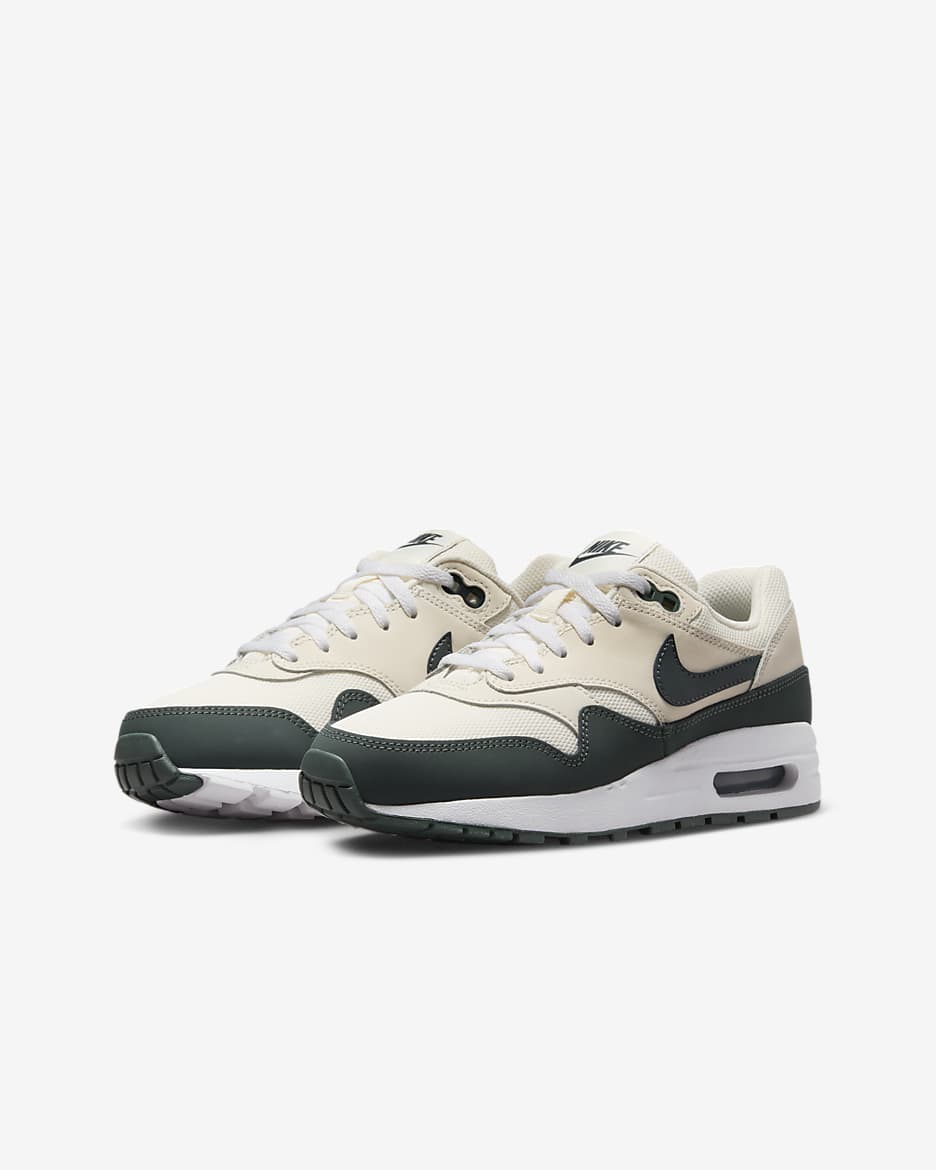 Chaussure Air Max 1pour ado - Pale Ivory/Blanc/Bicoastal/Vintage Green