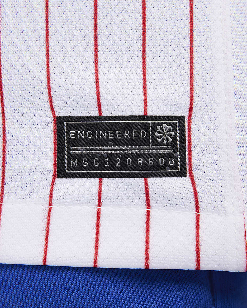 Segunda equipación Stadium FFF 2024/25 (Selección masculina) Camiseta de fútbol tipo réplica Nike Dri-FIT - Hombre - Blanco/Azul brillante/University Red/Azul brillante