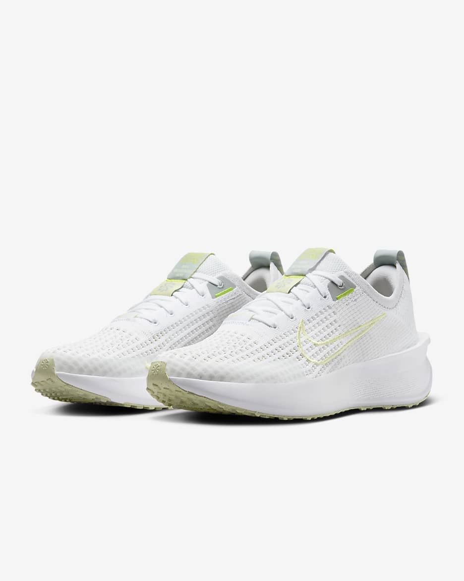 Nike Interact Run Women's Road Running Shoes - White/Vast Grey/Black/Life Lime