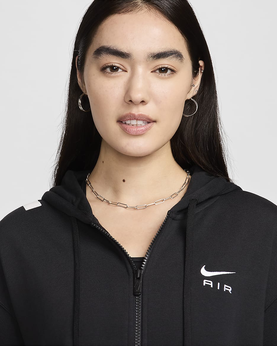 Nike Sportswear Air Women's Fleece Oversized Full-Zip Hoodie - Black/White