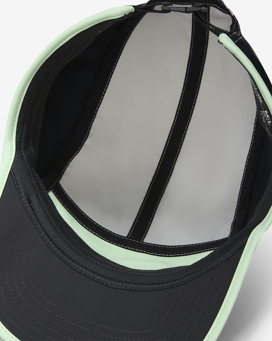 Nike Dri-FIT Fly Unstructured Swoosh Cap - Light Iron Ore/Vapour Green/Black/Black