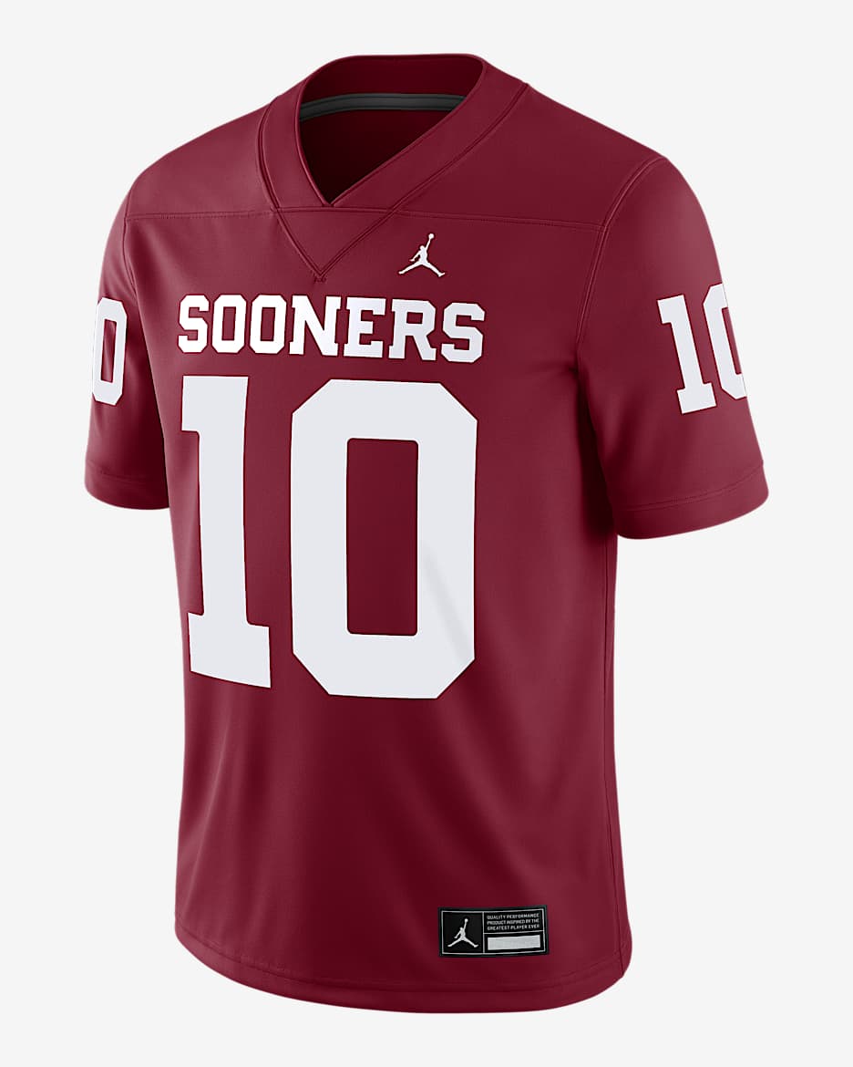 John Mateer Oklahoma Men’s Nike Dri-FIT College NIL Game Jersey - Crimson