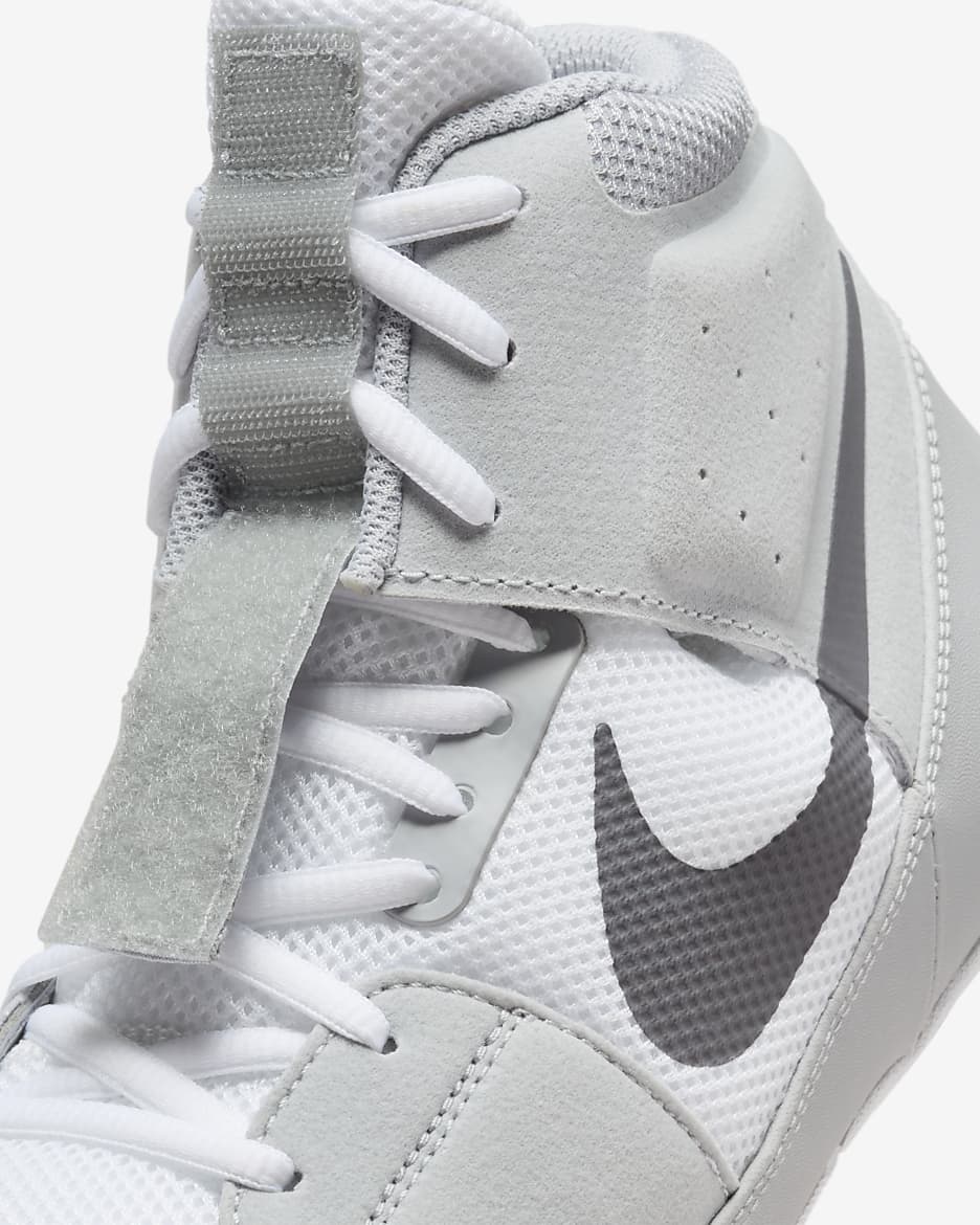 Nike Fury Wrestling Shoes - White/Wolf Grey/Dark Grey