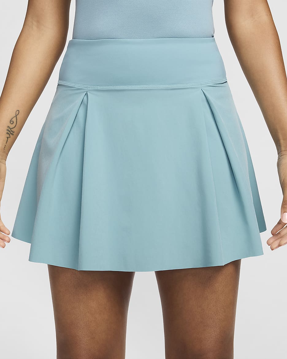 Nike Dri-FIT Advantage Women's Tennis Skirt - Denim Turquoise/White