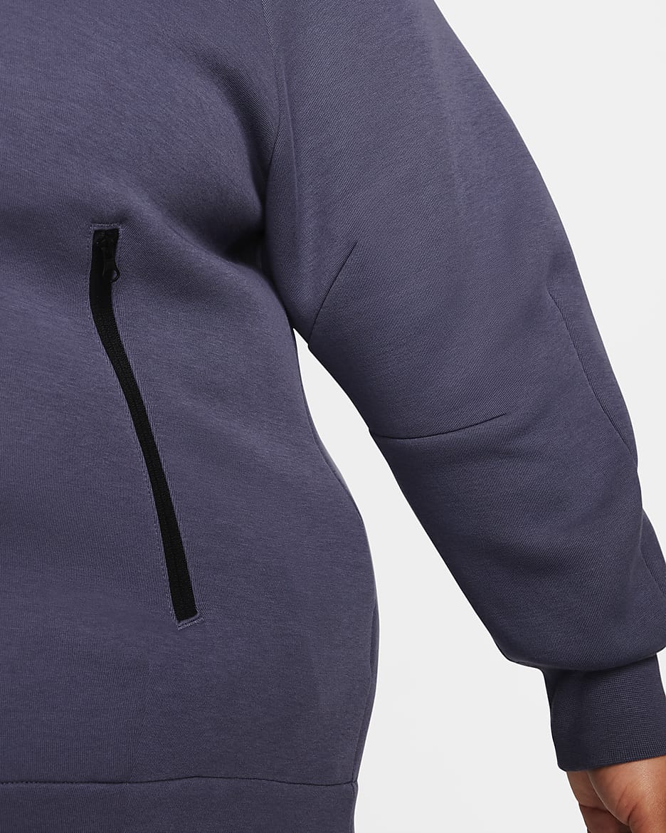 Nike Sportswear Tech Fleece Women's Oversized Full-Zip Hoodie (Plus Size) - Light Carbon/Black