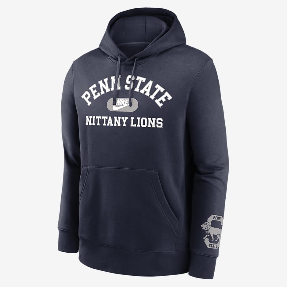 Penn State Nittany Lions Legacy Club Foundational Men's Nike College Pullover Hoodie - College Navy