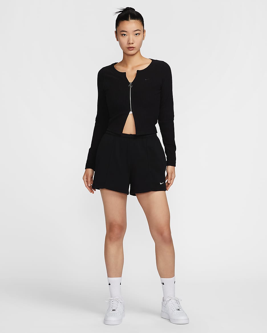 Nike Sportswear Chill Terry Women's Mid-Rise 4" French Terry Shorts - Black/Sail