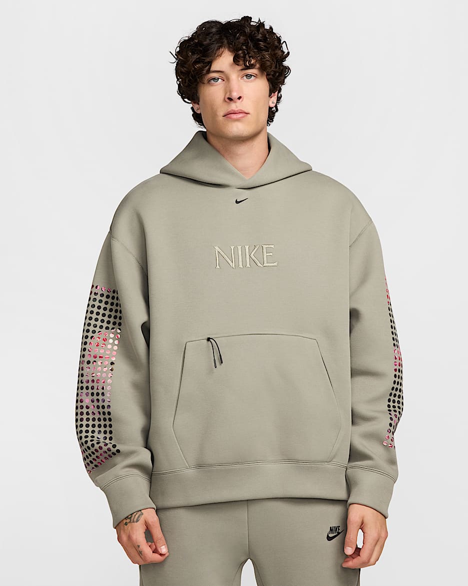 Nike Tech Men's Fleece Hoodie - Light Army/Black