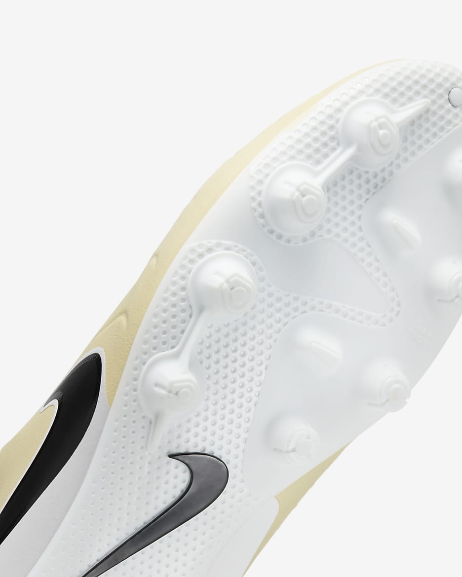 Nike Tiempo Legend 10 Academy Hard-Ground Low-Top Soccer Cleats - Lemonade/Metallic Gold Coin/Black