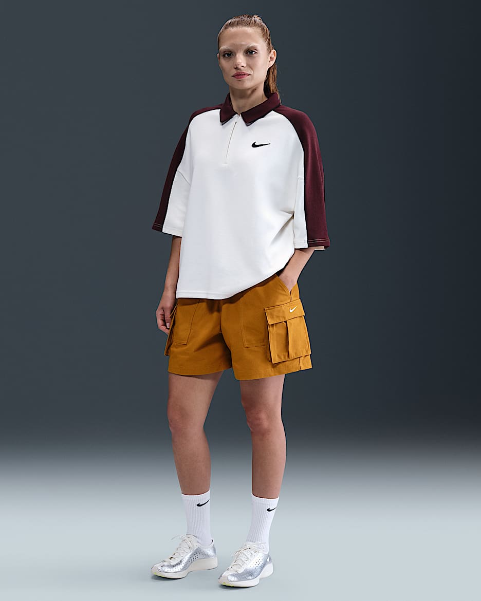 Shorts cargo de tiro medio holgados de 13 cm para mujer Nike Sportswear - Ocre desierto/Vela