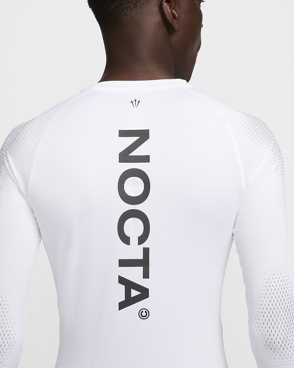 Haut de basketball première couche à manches longues NOCTA pour homme - Blanc/Noir