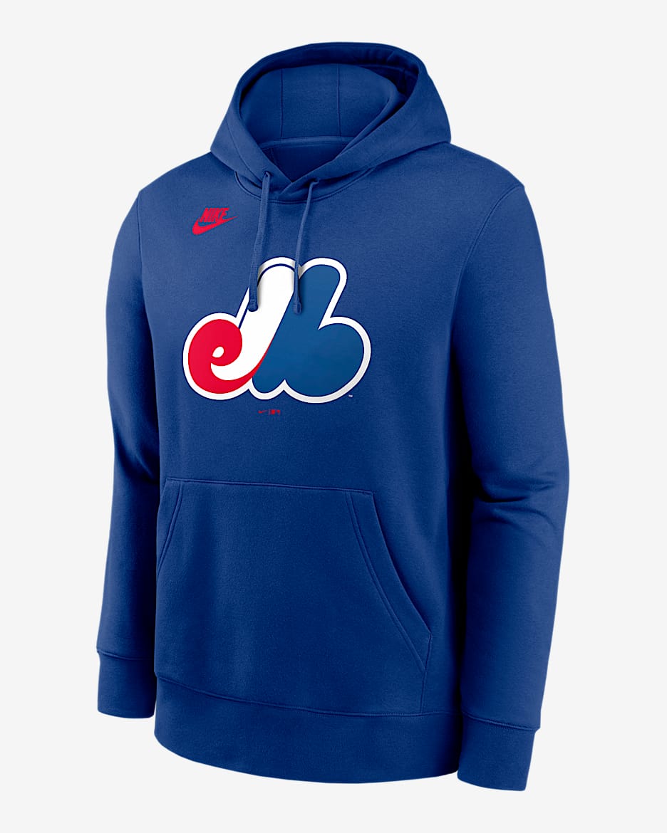 Montreal Expos Cooperstown Logo Club Men's Nike MLB Pullover Hoodie - Royal