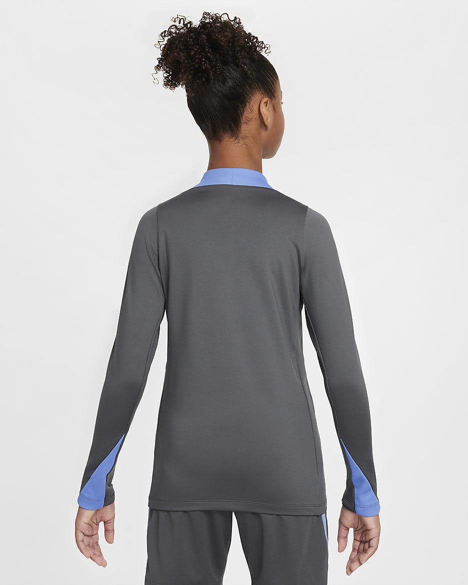 Tottenham Hotspur Strike Nike Dri-FIT-fodboldtræningstrøje til større børn - Dark Grey/Dark Grey/Polar/Grey Fog