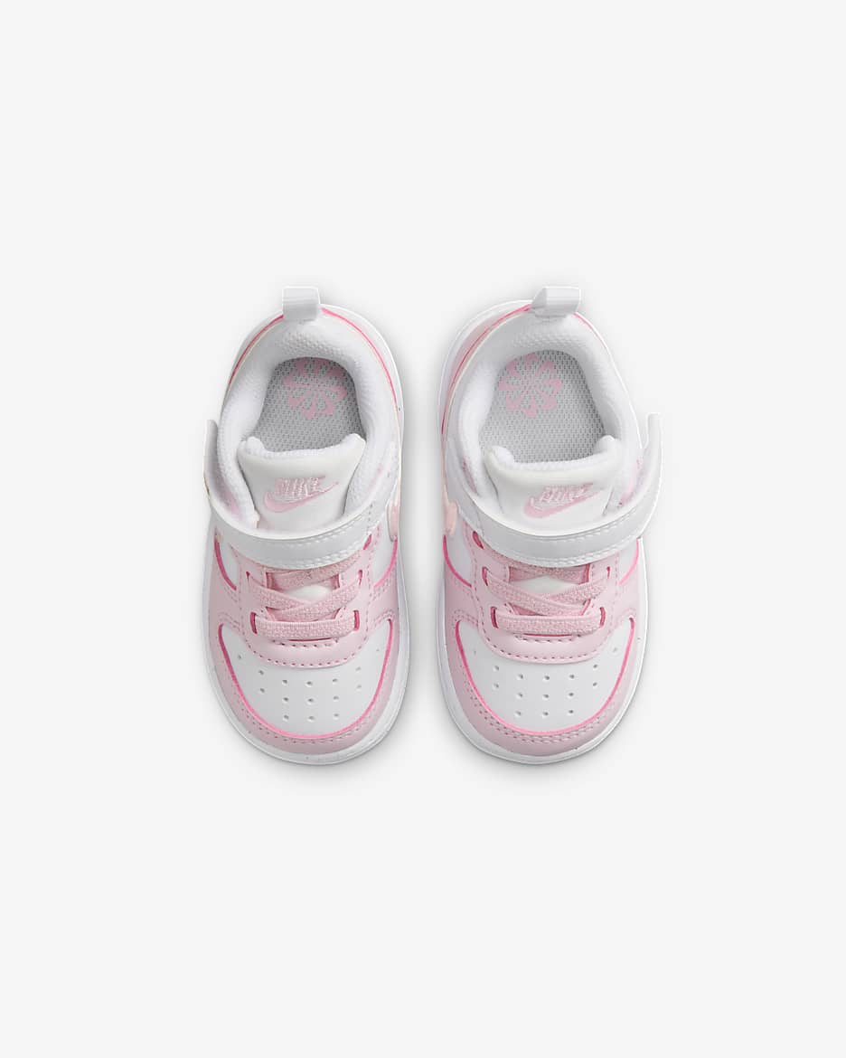 Nike Court Borough Low Recraft Schuh für Babys und Kleinkinder - Weiß/Pink Foam