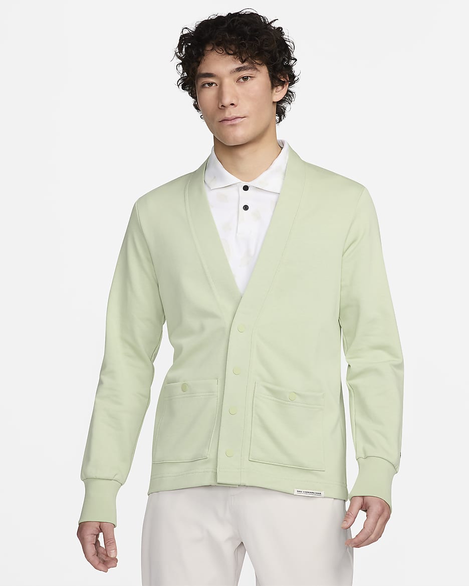 Nike Dri-FIT Standard Issue Men's Golf Cardigan - Honeydew/Black