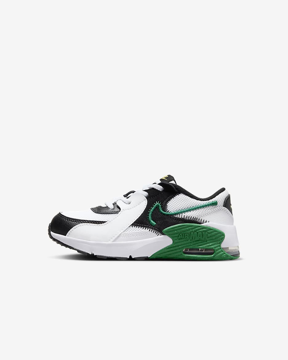 Nike Air Max Excee Younger Kids' Shoes - White/Black/Saturn Gold/Malachite