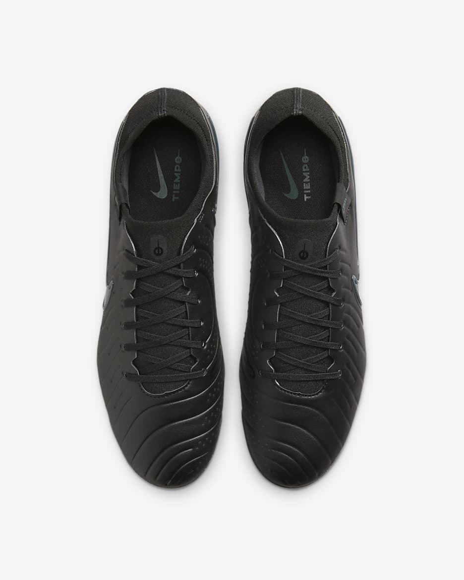 Chuteiras de futebol de perfil baixo para terreno firme Nike Tiempo Legend 10 Pro - Preto/Deep Jungle/Preto