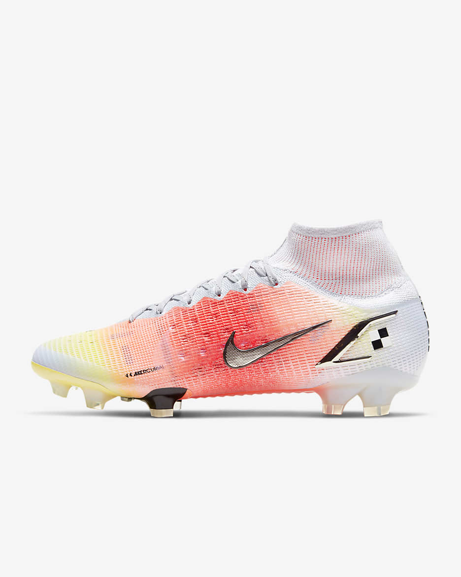 Nike Mercurial Dream Speed Superfly 8 Elite FG Firm-Ground Soccer Cleats - White/Pure Platinum/Bright Mango/Metallic Silver