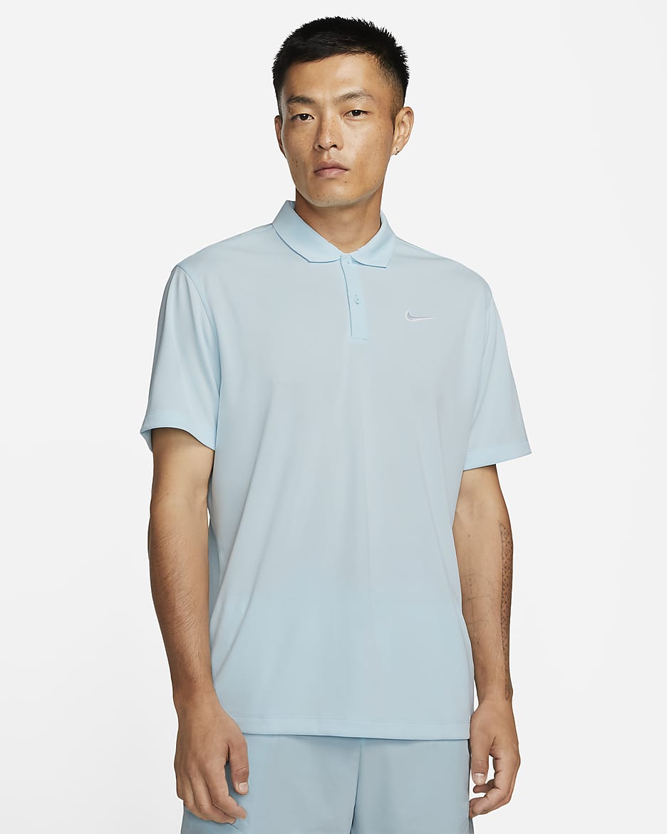 NikeCourt Dri-FIT Men's Tennis Polo - Glacier Blue/White