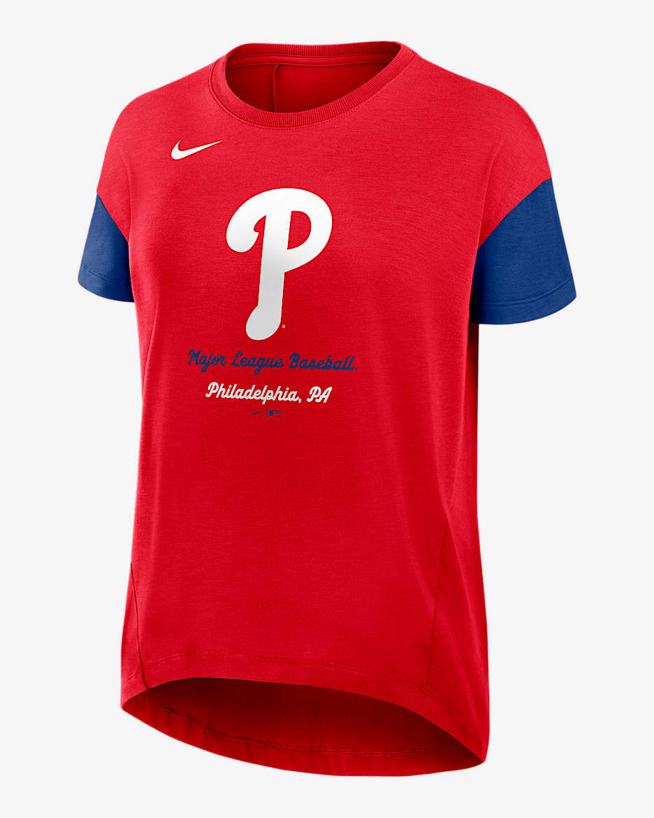 Playera Nike Dri-FIT de la MLB para mujer Philadelphia Phillies Flowy - Rojo