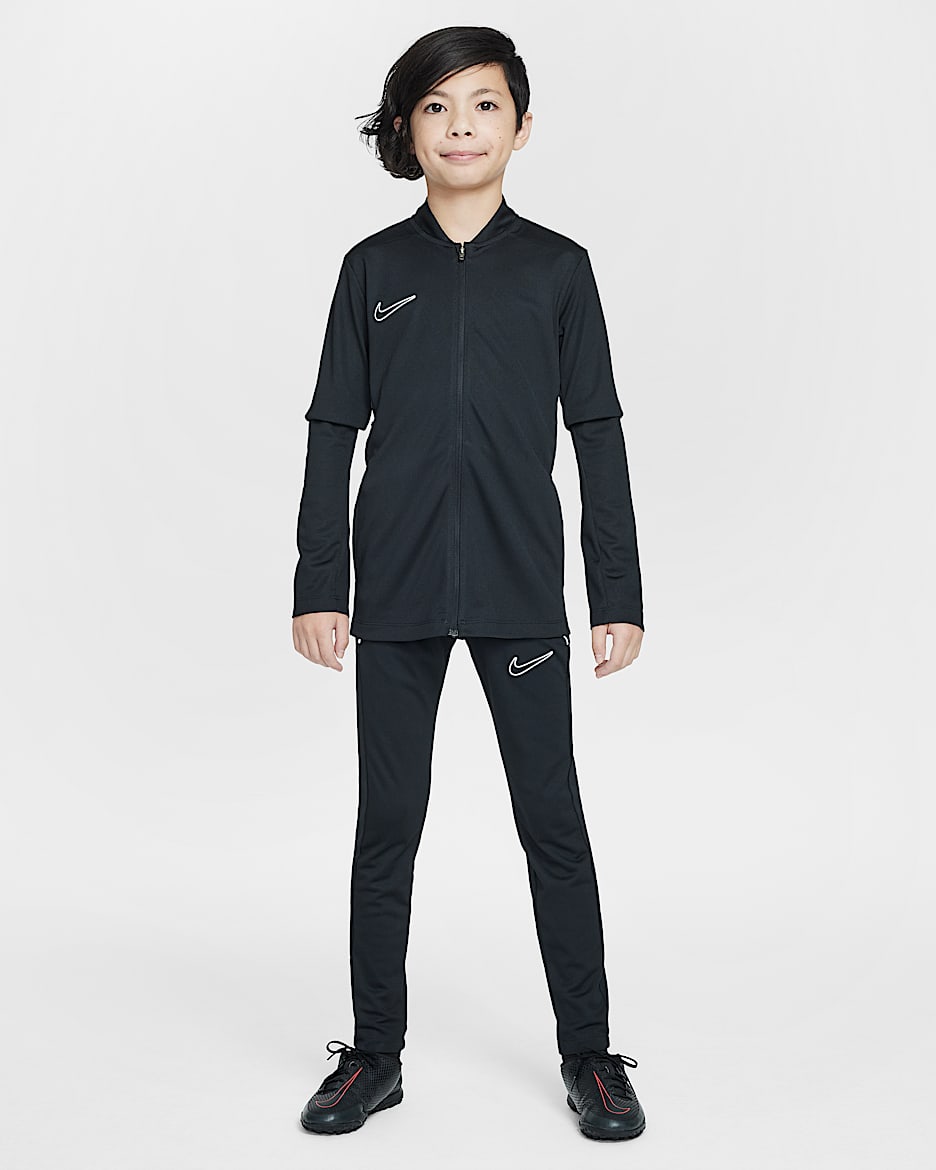 Nike Academy Dri-FIT fotballtracksuit til store barn - Svart/Hvit/Hvit