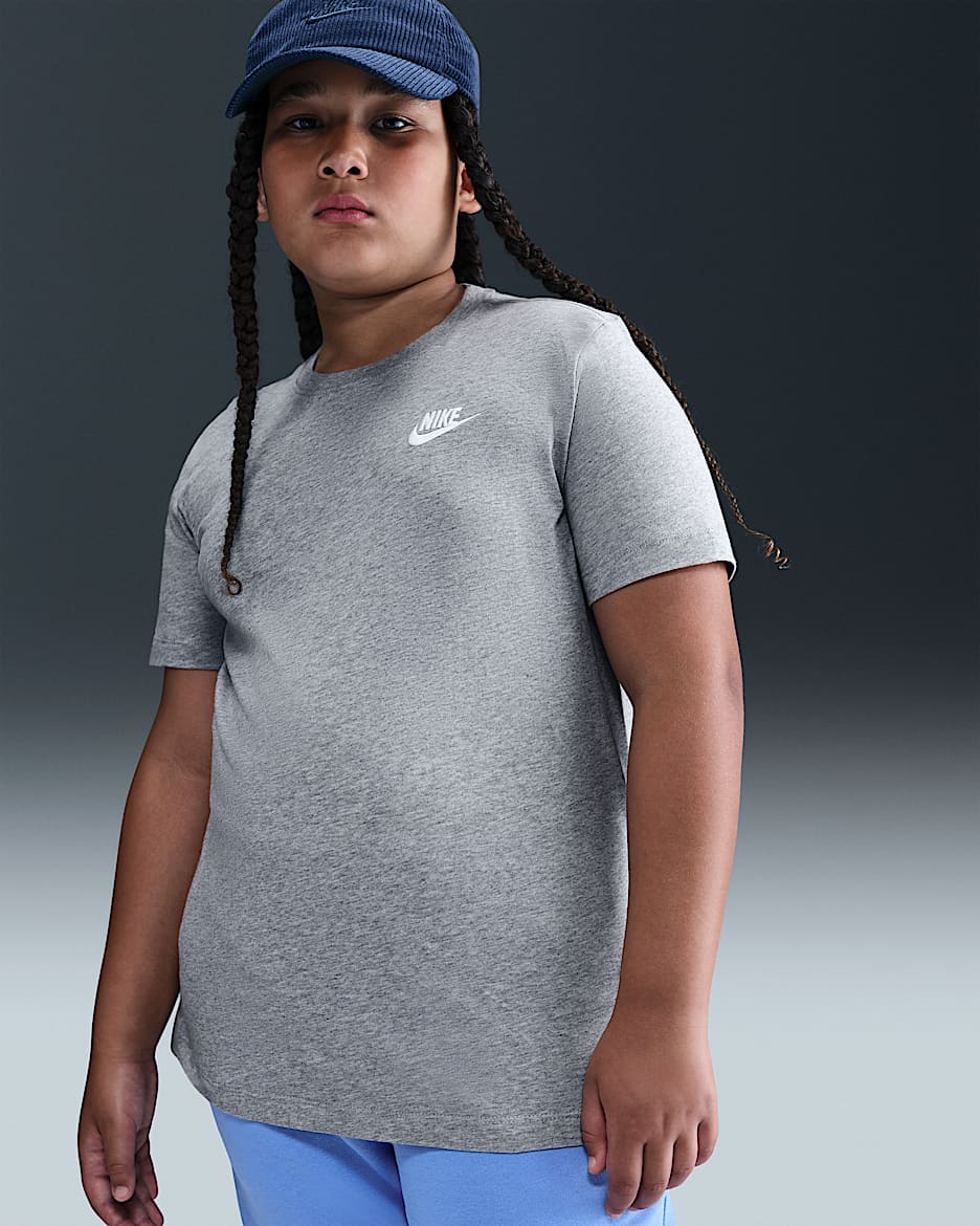 Nike Sportswear Older Kids' T-Shirt (Extended Size) - Dark Grey Heather