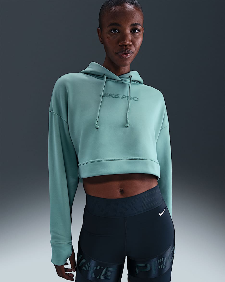Nike Pro Women's Therma-FIT Fleece Hoodie - Cannon/White