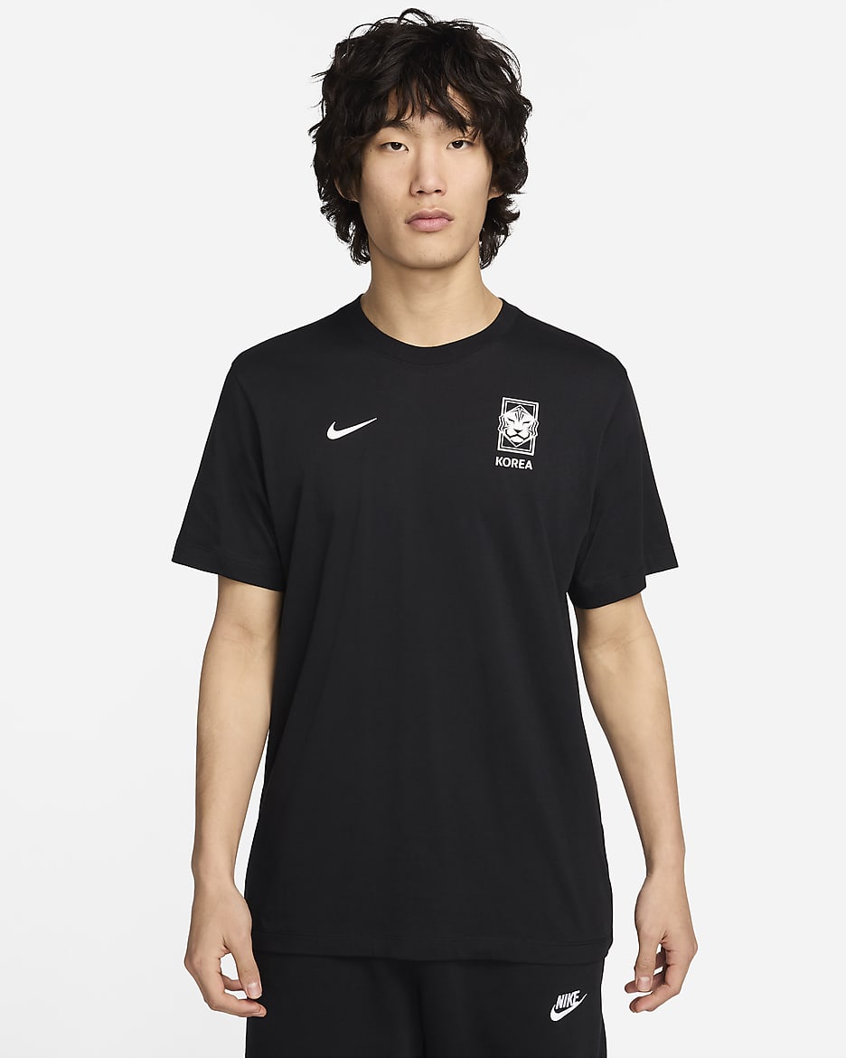 대한민국 에센셜 남성 나이키 축구 티셔츠 - 블랙