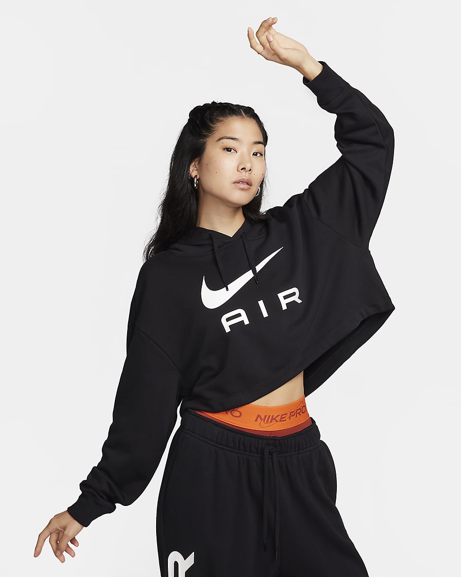 Nike Sportswear Air Women's Oversized Fleece Pullover Hoodie - Black/White