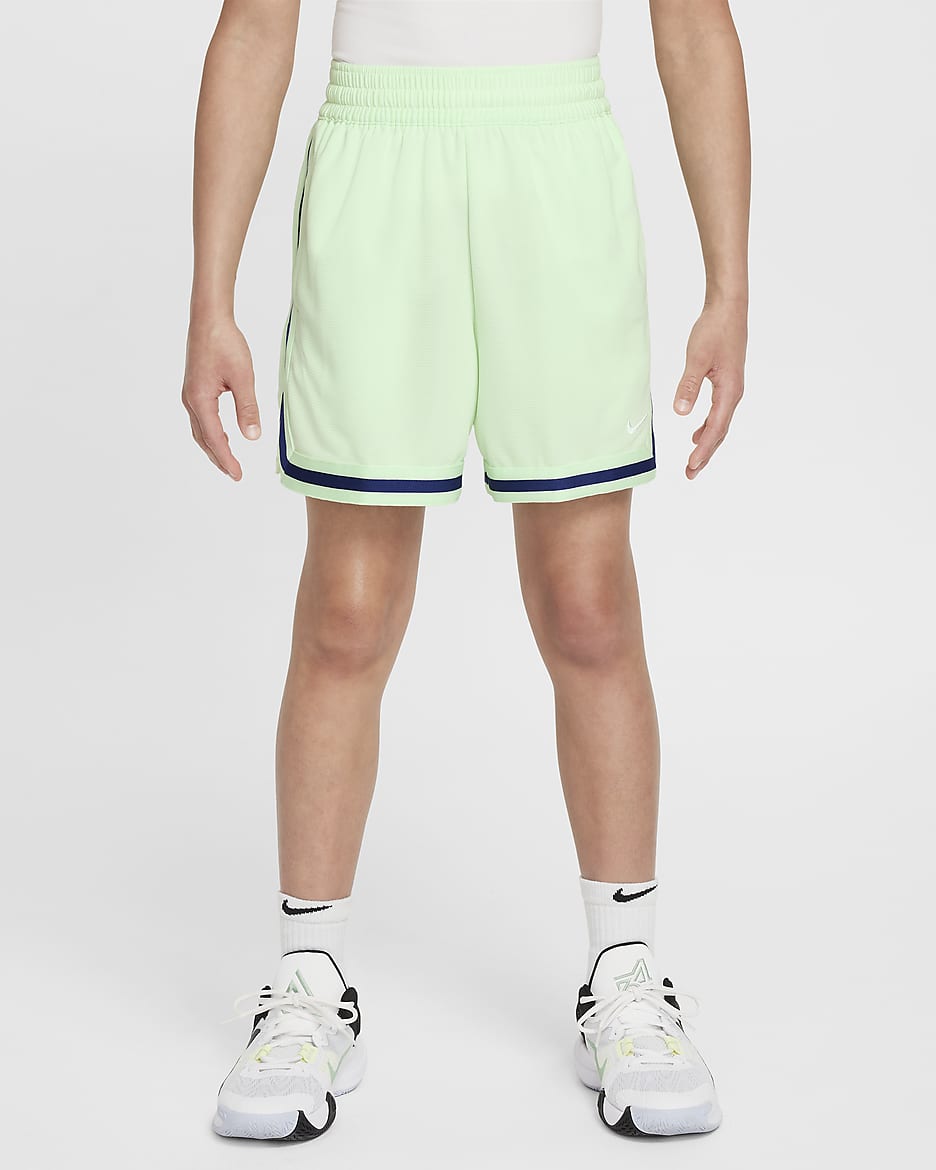 Shorts de básquetbol de 13 cm para niños talla grande Nike DNA - Verde vapor/Blanco