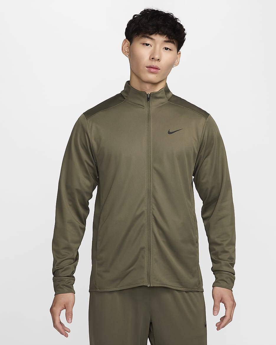ナイキ トータリティ メンズ Dri-FIT ニット バーサタイル ジャケット - ミディアムオリーブ/ブラック