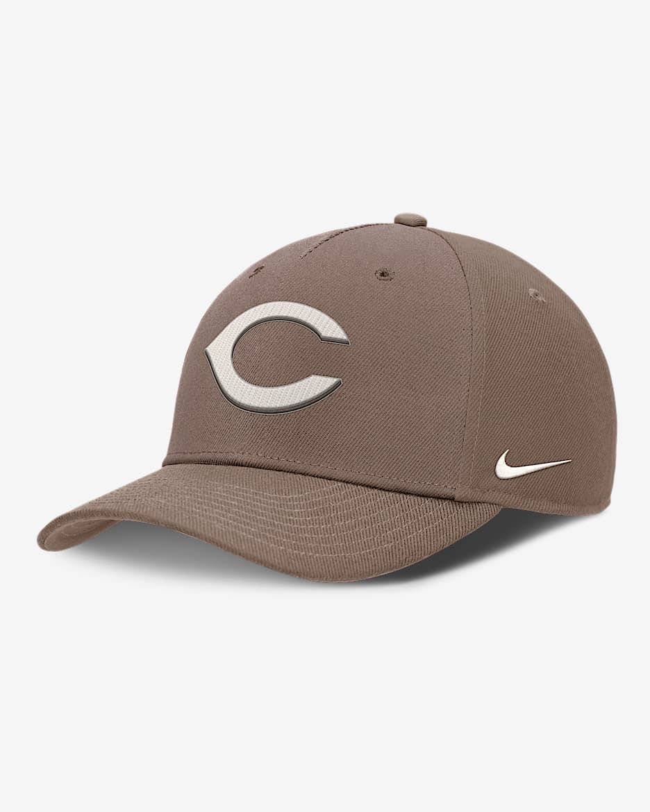 Gorra Nike Dri-FIT de la MLB ajustable para hombre Cincinnati Reds Rise - Marrón visón