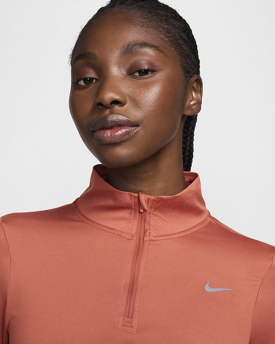 Nike Swift Women's UV Protection 1/4-Zip Running Top - Burnt Sunrise