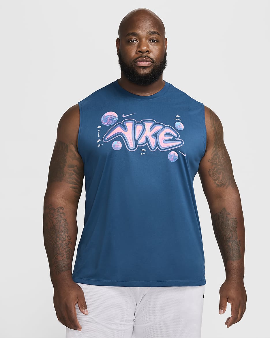 Nike Dri-FIT basketbalshirt zonder mouwen voor heren - Court Blue