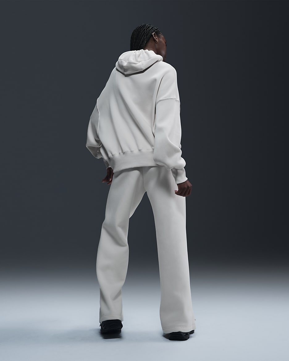 Nike Sportswear Phoenix Fleece-sweatpants med høj talje og brede ben til kvinder - Light Orewood Brown/Sail