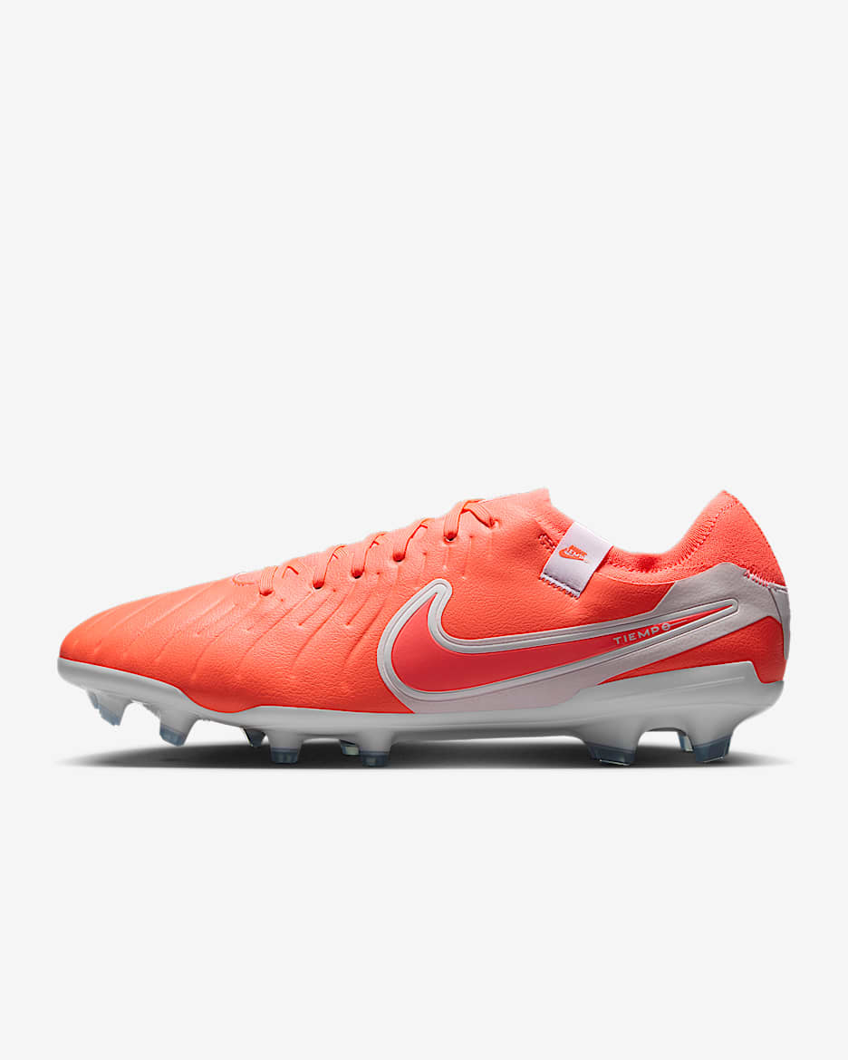 Nike Tiempo Legend 10 Pro Firm-Ground Low-Top Football Boot - Hot Lava/White