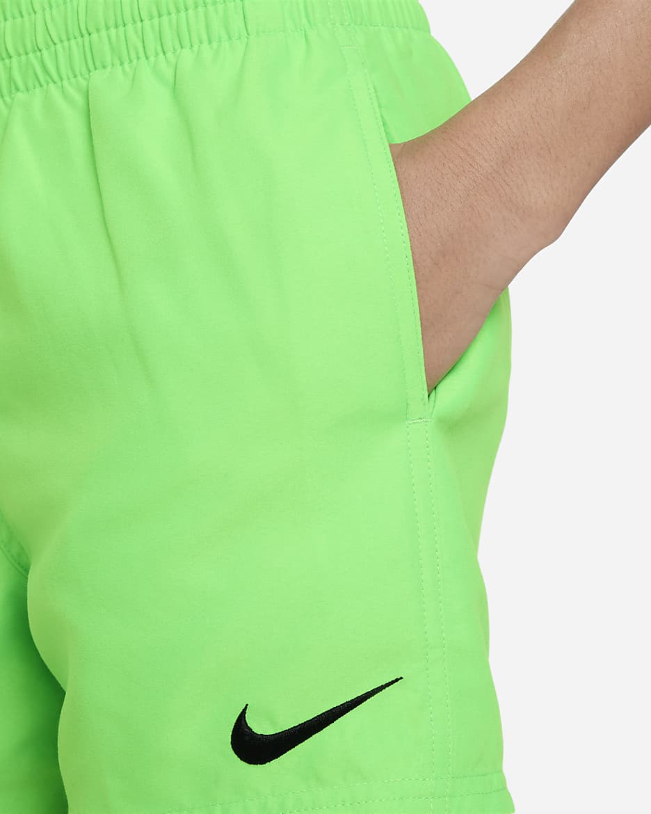 Shorts de vóleibol de 10 cm para niño talla grande Nike Essential Lap - Verde strike