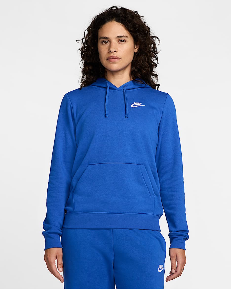 Sudadera con gorro sin cierre para mujer Nike Sportswear Club Fleece - Royal juego/Blanco
