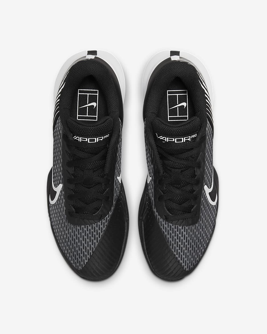 NikeCourt Air Zoom Vapor Pro 2 női teniszcipő salakra - Fekete/Fehér